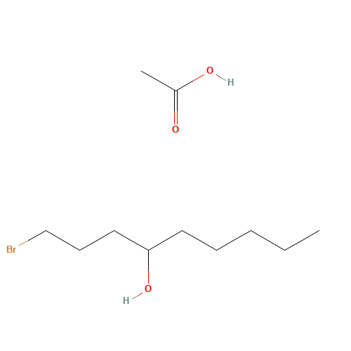 acetic acid;1-bromononan-4-ol (CAS: 54314-55-5) - Chemical Structure and Molecular Formula 