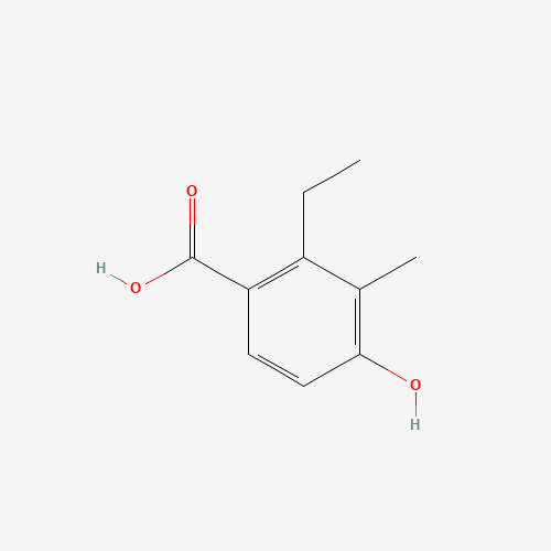 2-ethyl-4-hydroxy-3-methylbenzoic acid (CAS: 1227845-51-3) - Chemical Structure and Molecular Formula 