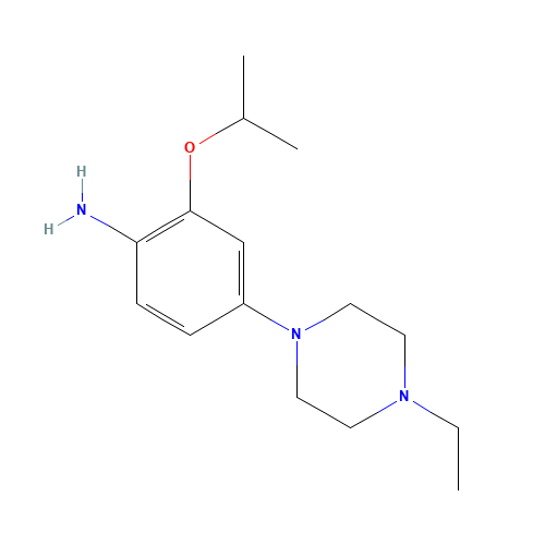 4-(4-ethylpiperazin-1-yl)-2-propan-2-yloxyaniline (CAS: 1318133-28-6) - Chemical Structure and Molecular Formula 