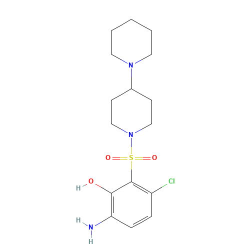 6-amino-3-chloro-2-(4-piperidin-1-ylpiperidin-1-yl)sulfonylphenol (CAS: 444045-59-4) - Related Chemical Product