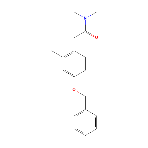 N,N-dimethyl-2-(2-methyl-4-phenylmethoxyphenyl)acetamide (CAS: 1402554-80-6) - Chemical Structure and Molecular Formula 