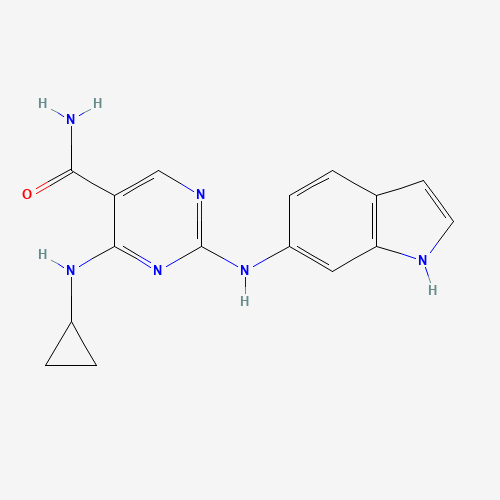 4-(cyclopropylamino)-2-(1H-indol-6-ylamino)pyrimidine-5-carboxamide (CAS: 1198301-65-3) - Related Chemical Product