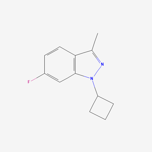 1-cyclobutyl-6-fluoro-3-methylindazole (CAS: 885271-99-8) - Chemical Structure and Molecular Formula 