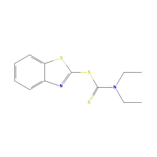 1,3-benzothiazol-2-yl N,N-diethylcarbamodithioate (CAS: 95-30-7) - Related Chemical Product