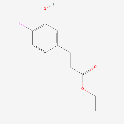 ethyl 3-(3-hydroxy-4-iodophenyl)propanoate (CAS: 1261762-94-0) - Chemical Structure and Molecular Formula 