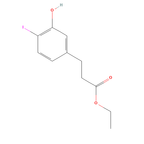 ethyl 3-(3-hydroxy-4-iodophenyl)propanoate (CAS: 1261762-94-0) - Chemical Structure and Molecular Formula 