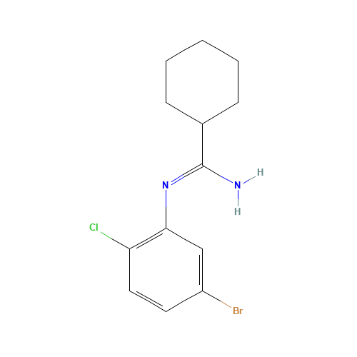N'-(5-bromo-2-chlorophenyl)cyclohexanecarboximidamide (CAS: 1039767-39-9) - Chemical Structure and Molecular Formula 
