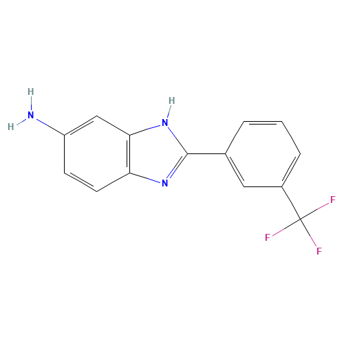2-[3-(trifluoromethyl)phenyl]-3H-benzimidazol-5-amine (CAS: 263022-20-4) - Chemical Structure and Molecular Formula 