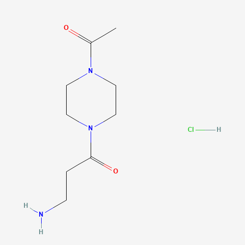 1-(4-acetylpiperazin-1-yl)-3-aminopropan-1-one;hydrochloride (CAS: 701290-61-1) - Chemical Structure and Molecular Formula 