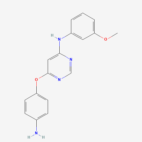 6-(4-aminophenoxy)-N-(3-methoxyphenyl)pyrimidin-4-amine (CAS: 853298-73-4) - Chemical Structure and Molecular Formula 