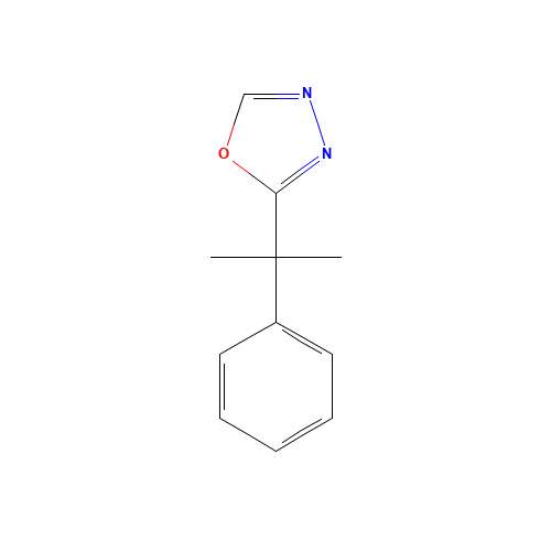 2-(2-phenylpropan-2-yl)-1,3,4-oxadiazole (CAS: 252253-32-0) - Chemical Structure and Molecular Formula 