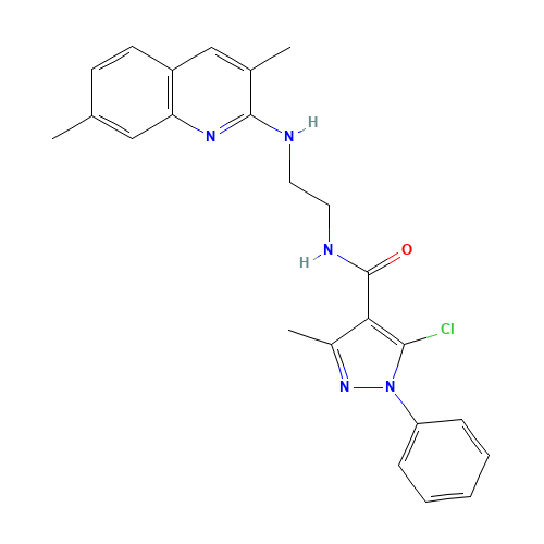 5-chloro-N-[2-[(3,7-dimethylquinolin-2-yl)amino]ethyl]-3-methyl-1-phenylpyrazole-4-carboxamide (CAS: 603967-30-2) - Related Chemical Product