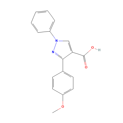3-(4-methoxyphenyl)-1-phenylpyrazole-4-carboxylic acid (CAS: 372107-36-3) - Chemical Structure and Molecular Formula 