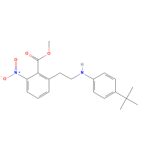 methyl 2-[2-(4-tert-butylanilino)ethyl]-6-nitrobenzoate (CAS: 846055-85-4) - Chemical Structure and Molecular Formula 