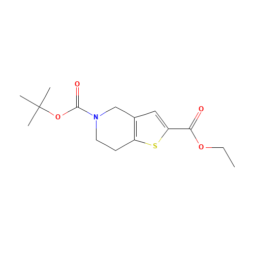 5-O-tert-butyl 2-O-ethyl 6,7-dihydro-4H-thieno[3,2-c]pyridine-2,5-dicarboxylate (CAS: 623564-30-7) - Chemical Structure and Molecular Formula 