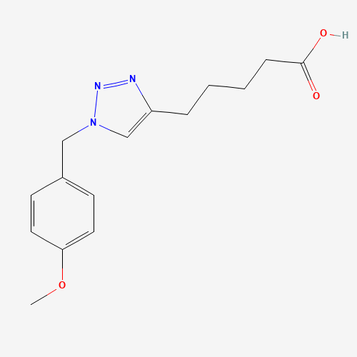 5-[1-[(4-methoxyphenyl)methyl]triazol-4-yl]pentanoic acid (CAS: 1613513-20-4) - Chemical Structure and Molecular Formula 