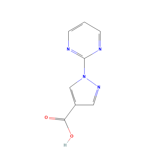 1-pyrimidin-2-ylpyrazole-4-carboxylic acid (CAS: 1014632-18-8) - Chemical Structure and Molecular Formula 