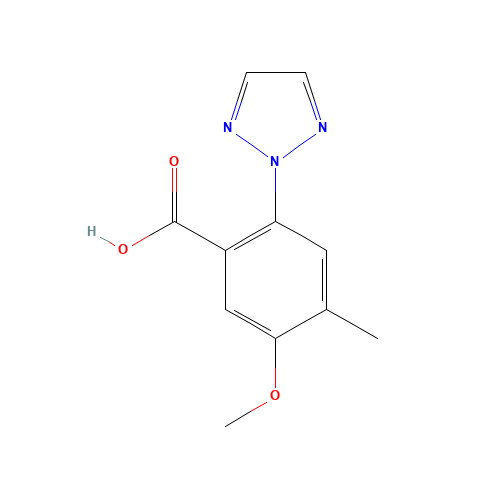 5-methoxy-4-methyl-2-(triazol-2-yl)benzoic acid (CAS: 1429776-75-9) - Chemical Structure and Molecular Formula 