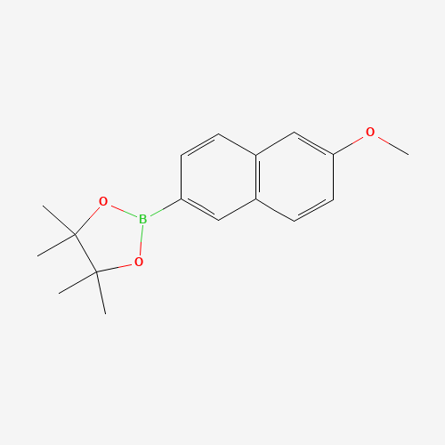 2-(6-methoxynaphthalen-2-yl)-4,4,5,5-tetramethyl-1,3,2-dioxaborolane (CAS: 269410-13-1) - Chemical Structure and Molecular Formula 
