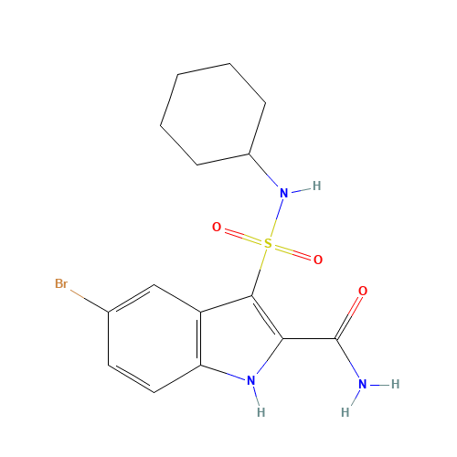 5-bromo-3-(cyclohexylsulfamoyl)-1H-indole-2-carboxamide (CAS: 918494-69-6) - Related Chemical Product