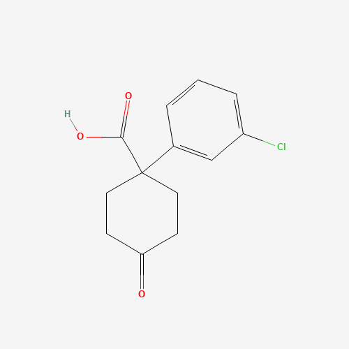1-(3-chlorophenyl)-4-oxocyclohexane-1-carboxylic acid (CAS: 887978-71-4) - Chemical Structure and Molecular Formula 