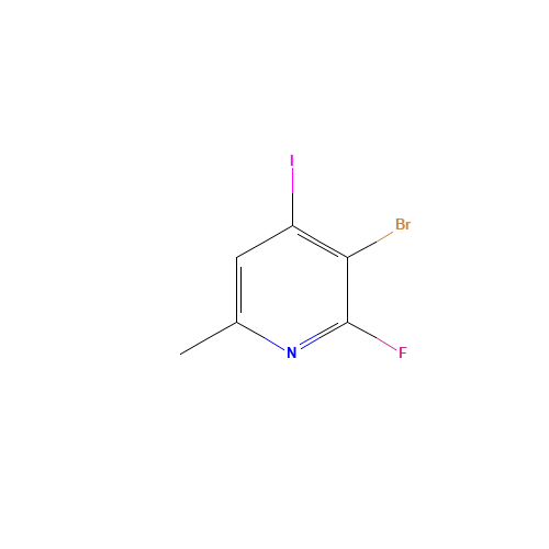 3-bromo-2-fluoro-4-iodo-6-methylpyridine (CAS: 1003711-61-2) - Chemical Structure and Molecular Formula 