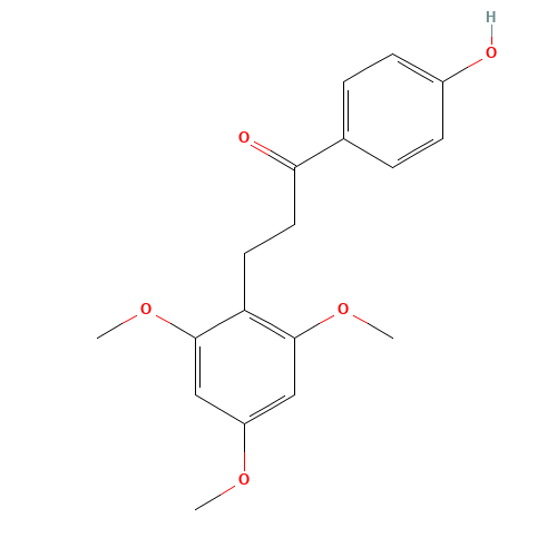 1-(4-hydroxyphenyl)-3-(2,4,6-trimethoxyphenyl)propan-1-one (CAS: 119425-90-0) - Chemical Structure and Molecular Formula 