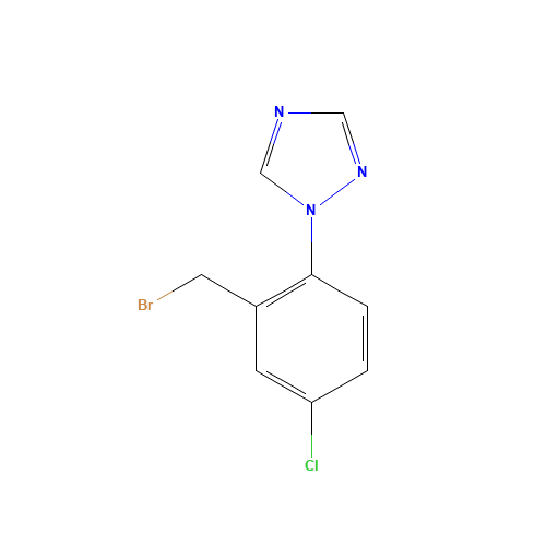 1-[2-(bromomethyl)-4-chlorophenyl]-1,2,4-triazole (CAS: 404922-80-1) - Chemical Structure and Molecular Formula 
