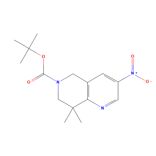 tert-butyl 8,8-dimethyl-3-nitro-5,7-dihydro-1,6-naphthyridine-6-carboxylate (CAS: 570409-62-0) - Related Chemical Product