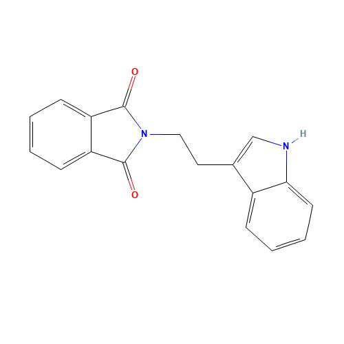 2-[2-(1H-indol-3-yl)ethyl]isoindole-1,3-dione (CAS: 15741-71-6) - Chemical Structure and Molecular Formula 