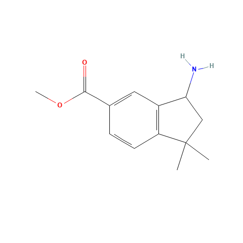 methyl 3-amino-1,1-dimethyl-2,3-dihydroindene-5-carboxylate (CAS: 1246505-78-1) - Chemical Structure and Molecular Formula 