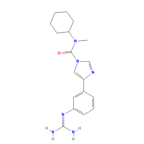 N-cyclohexyl-4-[3-(diaminomethylideneamino)phenyl]-N-methylimidazole-1-carboxamide (CAS: 1233857-48-1) - Chemical Structure and Molecular Formula 