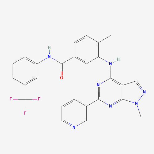4-methyl-3-[(1-methyl-6-pyridin-3-ylpyrazolo[3,4-d]pyrimidin-4-yl)amino]-N-[3-(trifluoromethyl)phenyl]benzamide (CAS: 940310-85-0) - Related Chemical Product