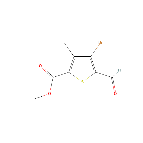 methyl 4-bromo-5-formyl-3-methylthiophene-2-carboxylate (CAS: 648412-54-8) - Chemical Structure and Molecular Formula 