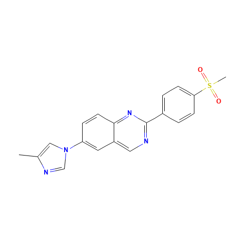6-(4-methylimidazol-1-yl)-2-(4-methylsulfonylphenyl)quinazoline (CAS: 1201902-08-0) - Chemical Structure and Molecular Formula 