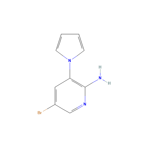 5-bromo-3-pyrrol-1-ylpyridin-2-amine (CAS: 155630-03-8) - Chemical Structure and Molecular Formula 