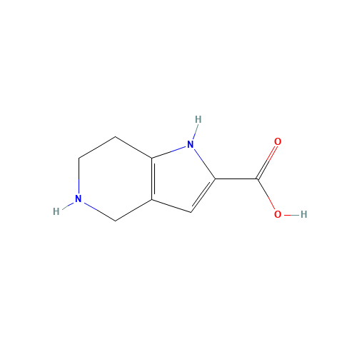 4,5,6,7-tetrahydro-1H-pyrrolo[3,2-c]pyridine-2-carboxylic acid (CAS: 1194374-53-2) - Chemical Structure and Molecular Formula 