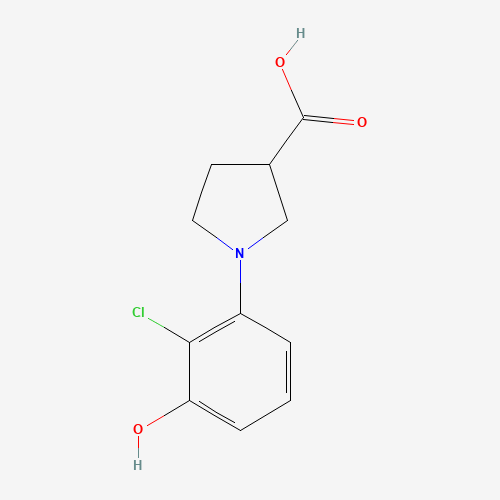 1-(2-chloro-3-hydroxyphenyl)pyrrolidine-3-carboxylic acid (CAS: 925233-24-5) - Chemical Structure and Molecular Formula 