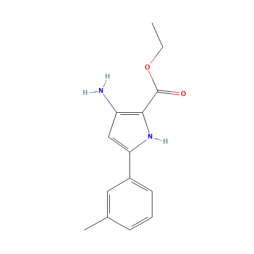 ethyl 3-amino-5-(3-methylphenyl)-1H-pyrrole-2-carboxylate (CAS: 237434-55-8) - Chemical Structure and Molecular Formula 