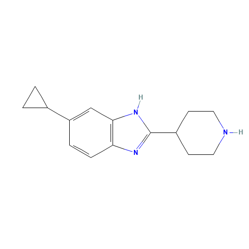6-cyclopropyl-2-piperidin-4-yl-1H-benzimidazole (CAS: 1350355-84-8) - Chemical Structure and Molecular Formula 