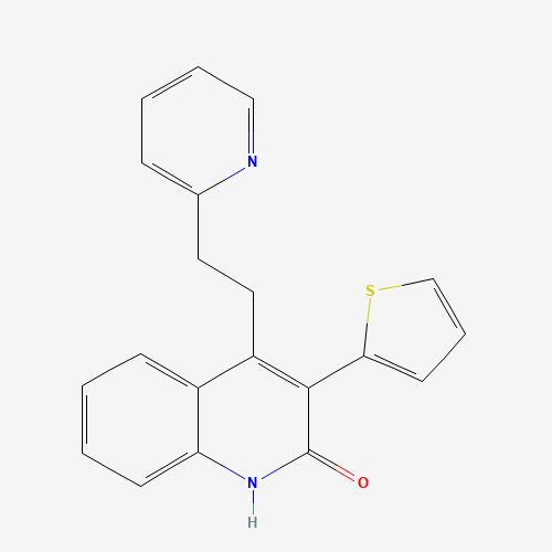 4-(2-pyridin-2-ylethyl)-3-thiophen-2-yl-1H-quinolin-2-one (CAS: 1263051-81-5) - Chemical Structure and Molecular Formula 
