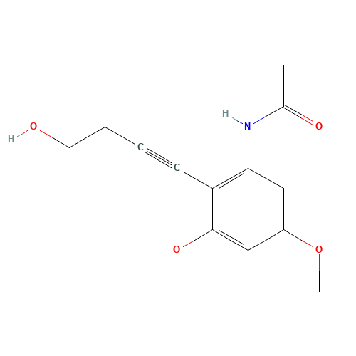 N-[2-(4-hydroxybut-1-ynyl)-3,5-dimethoxyphenyl]acetamide (CAS: 1373753-72-0) - Chemical Structure and Molecular Formula 