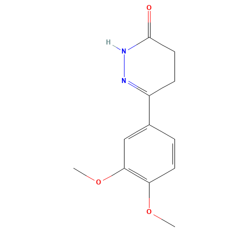 3-(3,4-dimethoxyphenyl)-4,5-dihydro-1H-pyridazin-6-one (CAS: 39499-66-6) - Chemical Structure and Molecular Formula 