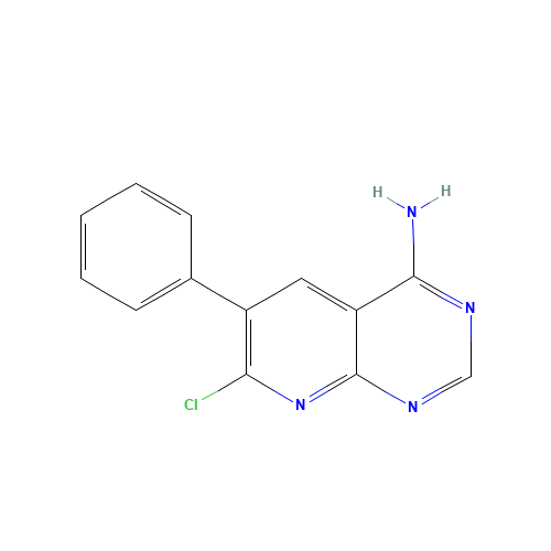 7-chloro-6-phenylpyrido[2,3-d]pyrimidin-4-amine (CAS: 1238325-33-1) - Chemical Structure and Molecular Formula 