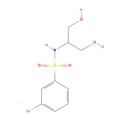 3-bromo-N-(1,3-dihydroxypropan-2-yl)benzenesulfonamide (CAS: 1192832-28-2) - Chemical Structure and Molecular Formula 