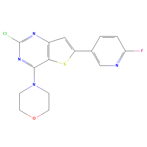 4-[2-chloro-6-(6-fluoropyridin-3-yl)thieno[3,2-d]pyrimidin-4-yl]morpholine (CAS: 1033743-71-3) - Related Chemical Product