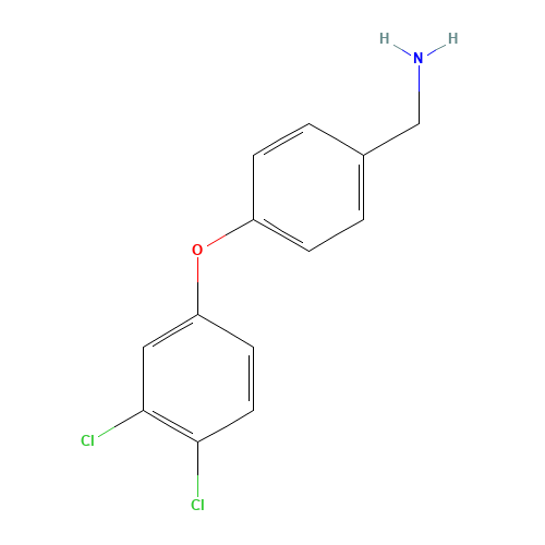 [4-(3,4-dichlorophenoxy)phenyl]methanamine (CAS: 1028352-83-1) - Chemical Structure and Molecular Formula 