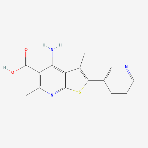 4-amino-3,6-dimethyl-2-pyridin-3-ylthieno[2,3-b]pyridine-5-carboxylic acid (CAS: 1312594-32-3) - Chemical Structure and Molecular Formula 