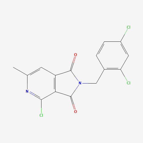 4-chloro-2-[(2,4-dichlorophenyl)methyl]-6-methylpyrrolo[3,4-c]pyridine-1,3-dione (CAS: 261363-78-4) - Chemical Structure and Molecular Formula 