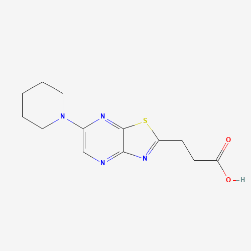 3-(6-piperidin-1-yl-[1,3]thiazolo[4,5-b]pyrazin-2-yl)propanoic acid (CAS: 1315317-89-5) - Chemical Structure and Molecular Formula 